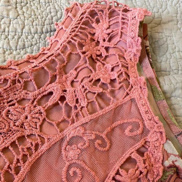 3X Indigo Thread Co. Crochet & Mesh Partially Lined Babydoll Sleeveless Top - Picture 8 of 14